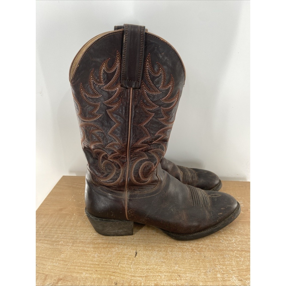 Cody James Mens Brown Leather Western Cowboy Boots Round Toe BBMP03 Size 9 D